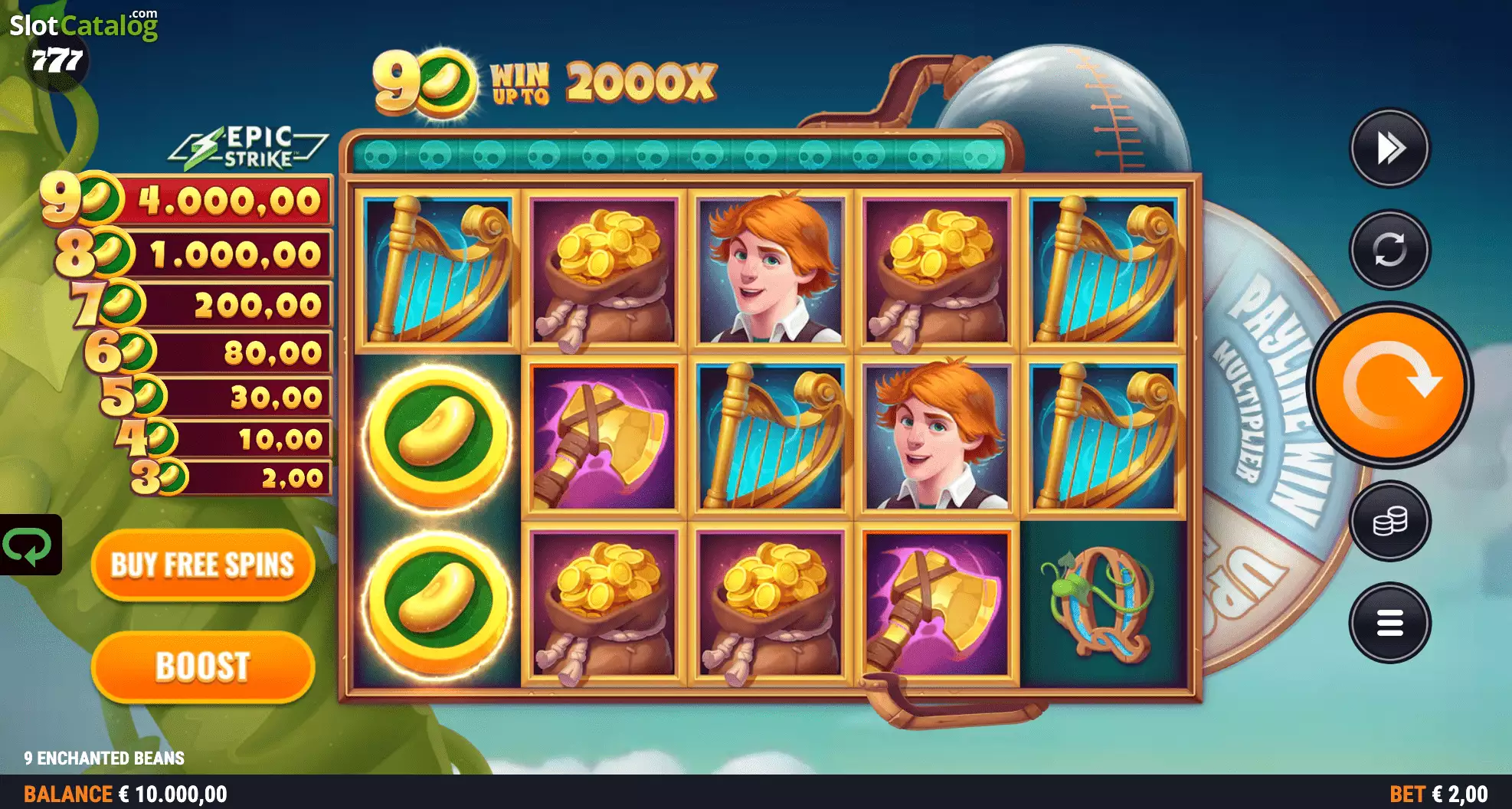 9 Enchanted Beans interface